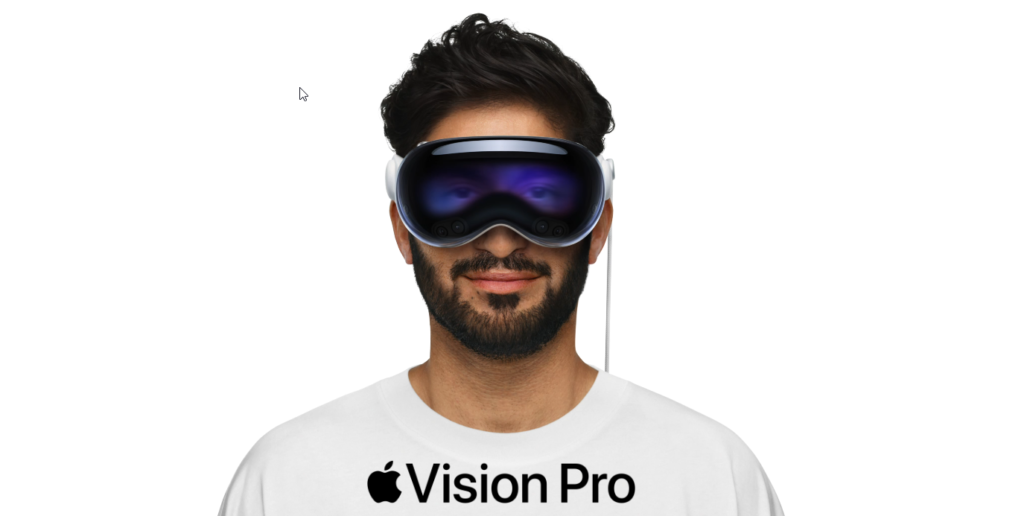 A man wearing Apple Vision Pro