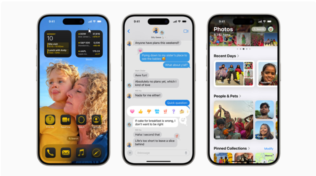 iPhone displaying iOS 18 user interface